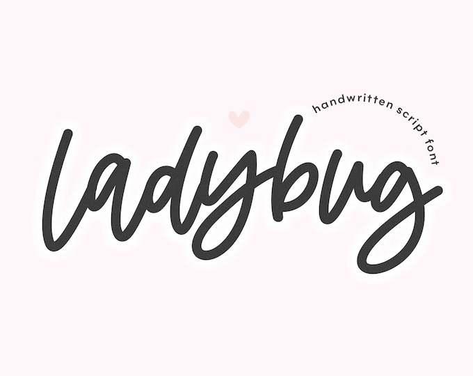 Ladybug Font - Script Font, Cricut Fonts, Modern Font, Bouncy Font, Cute Font, Fonts for Cricut, Cursive Font, Wedding Font