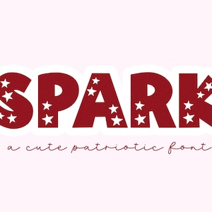 Spark lettertype - Fourth of July lettertype, Cricut lettertype, 4 juli lettertypen, sterren lettertype, lettertypen voor Cricut, patriottische lettertype, Procreate lettertype, Amerikaans lettertype
