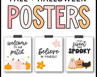 Fall / Halloween Classroom Poster Set - Classroom Decor, Cute Posters, Inspirational Posters, Teacher Posters, Cute Halloween Classroom