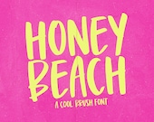 Honey Beach Font - Brush Font, Handwritten Font, Cricut Fonts, Procreate Fonts, Fonts for Cricut, Retro Font, Casual Font, Brush Lettering