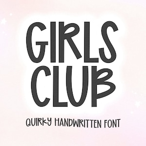 Fuente Girls Club: fuente manuscrita, fuente Cricut, fuente Goodnotes, fuente Planner, fuente linda, fuentes para profesores, fuentes Canva, peculiar, fuente Canva