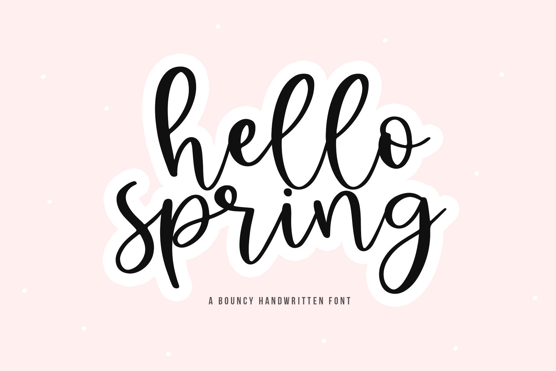 Hello Spring Font Handwritten Script Font Bouncy Font - Etsy
