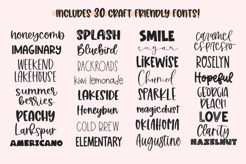 Font Bundle 30 Fonts for Crafters, Cricut Fonts, Cute Fonts, Handwritten Fonts, Cricut Font Bundle, Procreate Fonts, Fonts for Cricut image 2