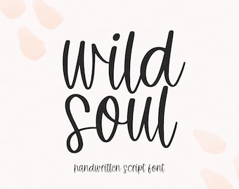 Wild Soul Font - Handwritten Script Font, Cricut Fonts, Cursive Font, Boho Font, Fonts for Cricut, Procreate Font, Cute Font