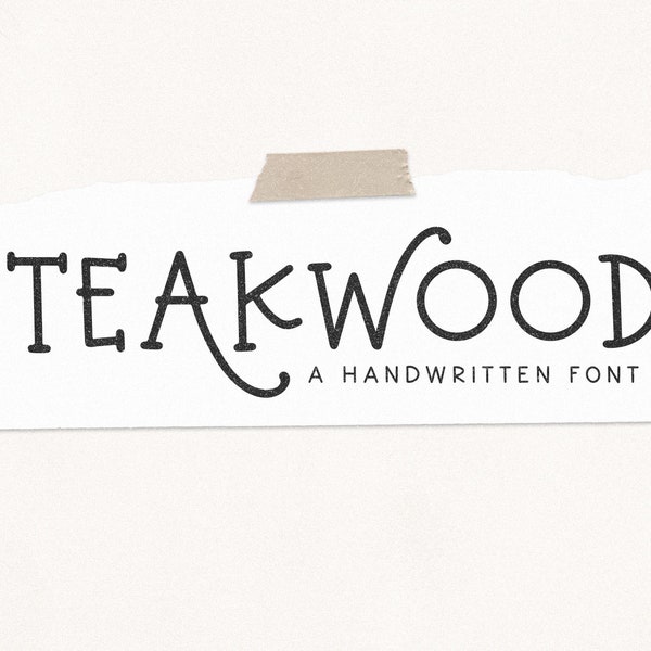 Teakwood Font - Handwritten Font, Cricut Fonts, Swash Font, Modern Font, Christmas Font, Fonts for Cricut, Farmhouse Fonts, Serif Font