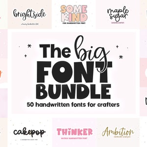 Paquete de fuentes: fuentes lindas, paquete de fuentes Cricut, fuentes de escritura, fuentes para Cricut, fuentes Procreate, fuentes retro, fuentes escritas a mano, paquete de fuentes
