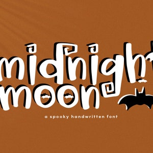 Midnight Moon Font, Halloween Schriftart, Cricut Schriften, Fledermäuse, Gruselige Schriftart, Gruselige, Halloween Buchstaben, Schriftarten für Cricut