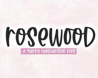 Rosewood Font - Quirky Handwritten Font, Cricut Fonts, Fonts for Crafts, Cute Fonts, Silhouette Fonts