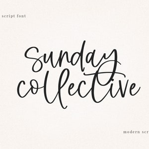 Carattere collettivo Sunday - Carattere script scritto a mano, Caratteri Cricut, Caratteri corsivi, Calligrafia moderna, Caratteri Boho, Caratteri per inviti di nozze