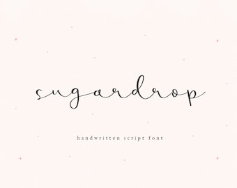 Sugardrop Schriftart - Thin Script Schriftart, Cricut Schriftarten, Procreate Schriftart, kursive Schriftart, Schriftarten für Cricut, Bauernhausschrift, niedliche Schriftart, handgeschriebene Schriftart