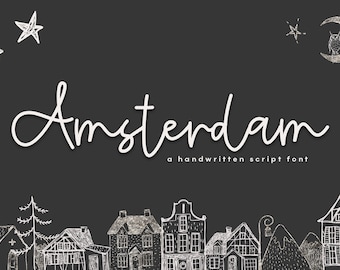 Amsterdam Font - Handwritten Script Font, Cricut Font, Script Font, Cursive Font, Cute Fonts, Fonts for Cricut, Canva Font