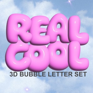 Letras PNG 3D muito legais, letras Y2K, alfabeto retrô, letras inchadas, letras de bolha, letras infladas, alfabeto de sublimação, alfa 3D