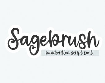 Sagebrush Font - Bouncy Script Font, Cricut Fonts, Procreate Font, Modern Font, Cursive Font, Fonts for Cricut, Farmhouse Font