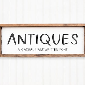 Antiques Font - Farmhouse Font, Handwritten Fonts, Cricut Fonts, Procreate Font, Fonts for Cricut, Farmhouse, Silhouette Fonts
