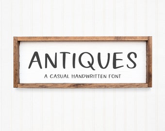 Antiques Font - Farmhouse Font, Handwritten Fonts, Cricut Fonts, Procreate Font, Fonts for Cricut, Farmhouse, Silhouette Fonts
