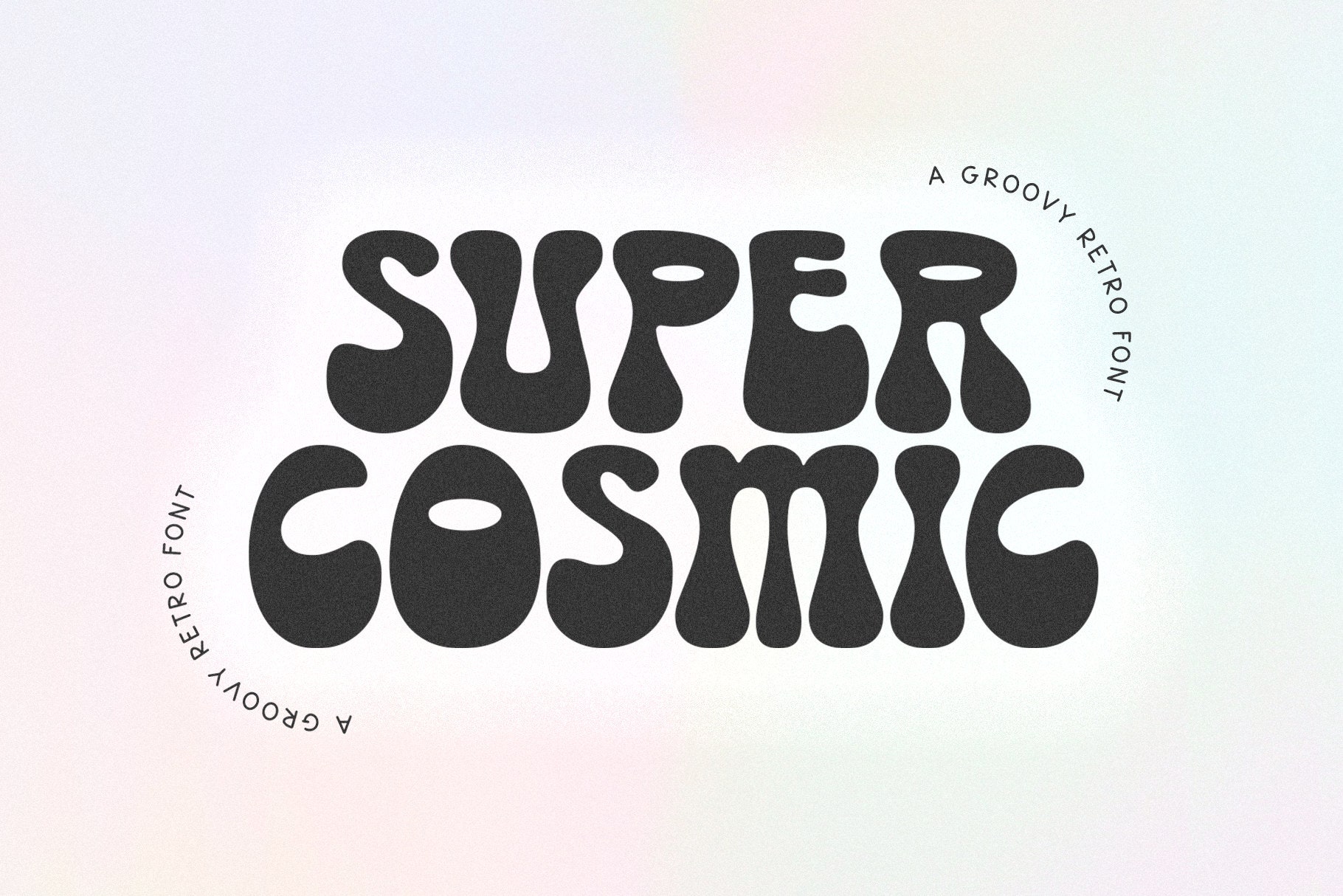Super Cosmic Retro Font - Groovy Font, Modern Font, Hippie Font, 70s Font, Cricut Fonts, Procreate Fonts, Fonts for Cricut, Bubbly Font