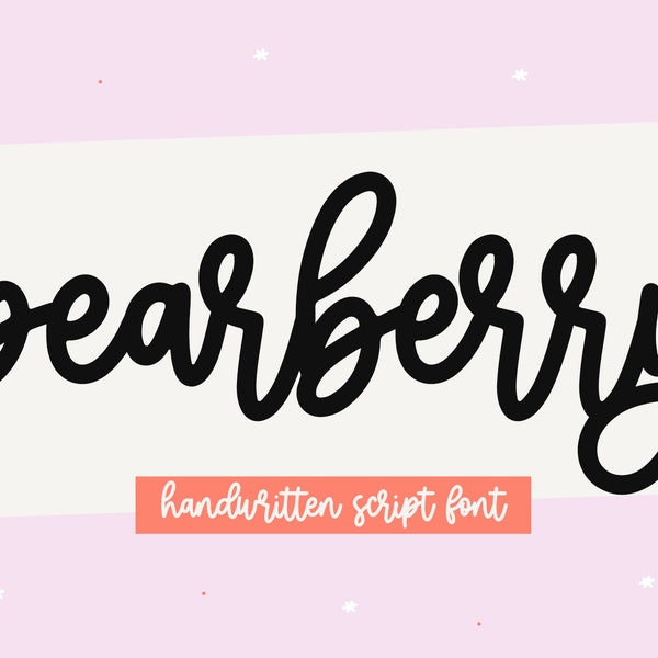 Pearberry Font - Handwritten Script Font, Cricut Fonts, Bold Script Font, Cursive Font, Fonts for Cricut, Procreate Fonts, Wedding Font