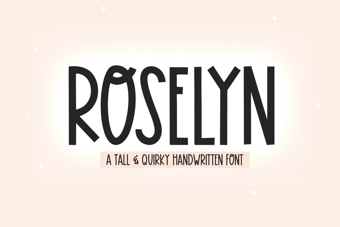 Cleslyn Lettering Roselyn Font - Tall Handwritten Font, Cricut Font, Quirky Font, Fonts ...