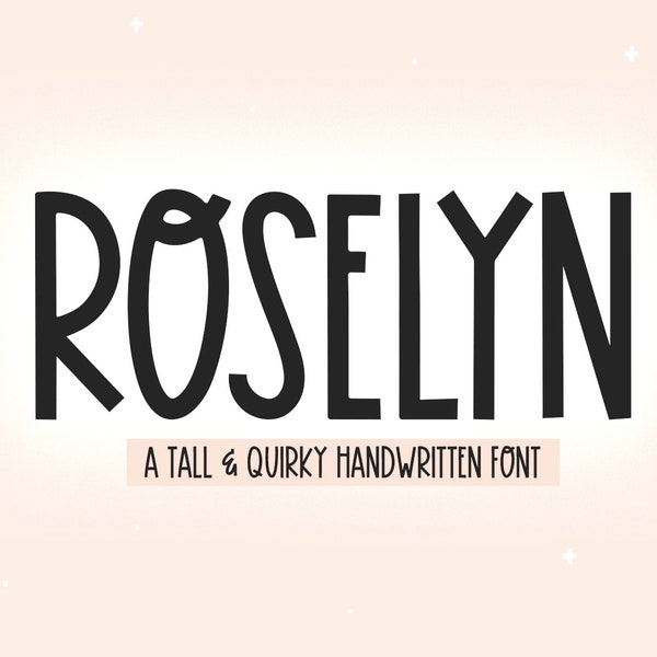 Roselyn Font - Tall Handwritten Font, Cricut Font, Quirky Font, Fonts for Cricut, Crafting Fonts, Procreate Fonts, Cute Fonts