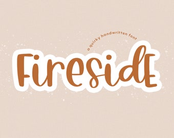 Fonte Fireside, Fonte manuscrita divertida, Fontes Cricut, Fonte Procreate, Fontes para Cricut, Fonte peculiar, Fonte fofa