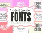 Font Bundle - Cricut Font, Cute Fonts, Cricut Font Bundle, Script Fonts, Teacher Fonts, Canva Fonts, Crafty Fonts, Laser Font, Banner Fonts