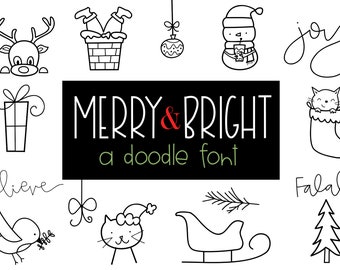Merry and Bright - Un font doodle disegnato a mano - Natale/Inverno - TTF