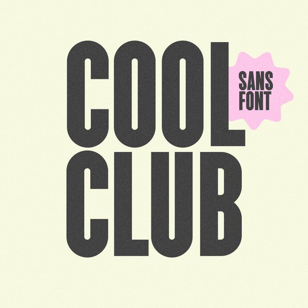 Cool Club Font - Sans Font, Tall Font, Cricut Fonts, Retro Font, Procreate Fonts, Fonts for Cricut, Bold Font, Block Font, Teacher Font