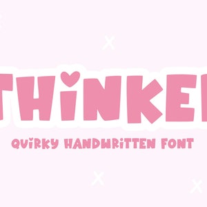 Fuente Thinker - Fuente manuscrita, Fuentes Cricut, Fuente burbujeante, Fuentes Procreate, Fuente linda, Fuentes para Cricut, Fuentes divertidas, Fuente del corazón