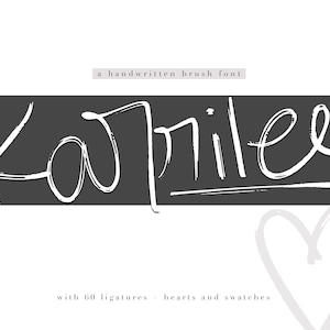 Karrilee Font - Brush Font, Script Font, Textured Font, Logo Font, Heart Font, Handwritten Cursive Font, Cute Fonts