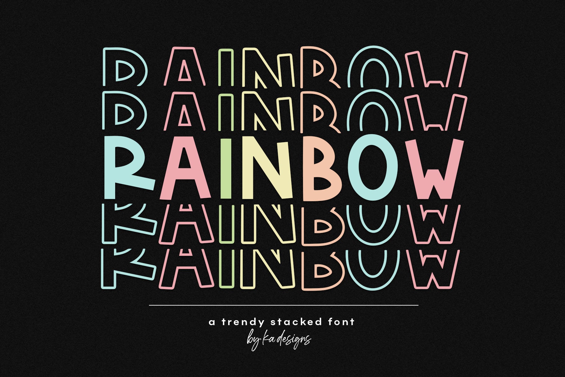 Buy Rainbow Font - Stacked Font Mirror Font Cricut Font Stacked Letters ...