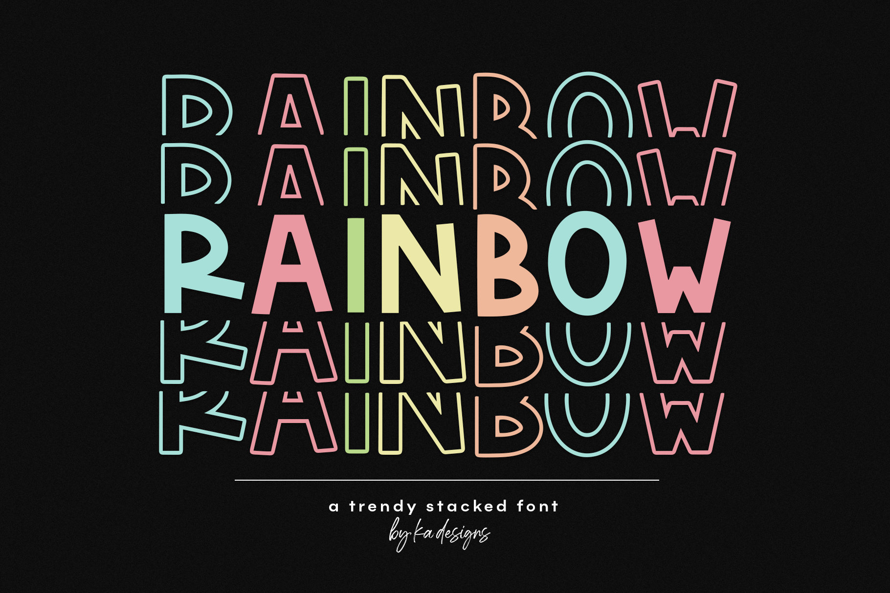 Buy Rainbow Font Stacked Font Mirror Font Cricut Font Stacked Letters