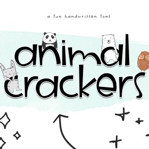 Animal Crackers Font Cute Handwritten Font, Cricut Font, Teacher Font, Quirky Font, Fun Fonts, Procreate Font, Fonts for Cricut image 9