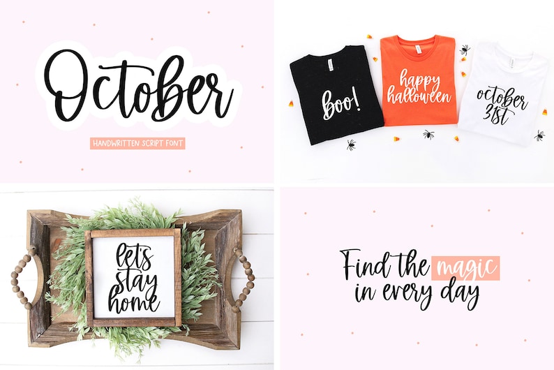 Pode incluir: Um conjunto de tr&ecirc;s t-shirts com diferentes designs tem&aacute;ticos de Halloween. A primeira camiseta &eacute; preta com a palavra "boo!" em branco. A segunda camiseta &eacute; laranja com as palavras "happy halloween" em branco. A terceira camiseta &eacute; branca com as palavras "october 31st" em preto. As camisetas est&atilde;o todas sobre um fundo branco com milho doce e aranhas.
