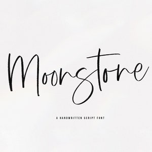 Moonstone Font - Modern Handwritten Script Font, Handlettered, Modern Calligraphy, Wedding Font, Elegant Font