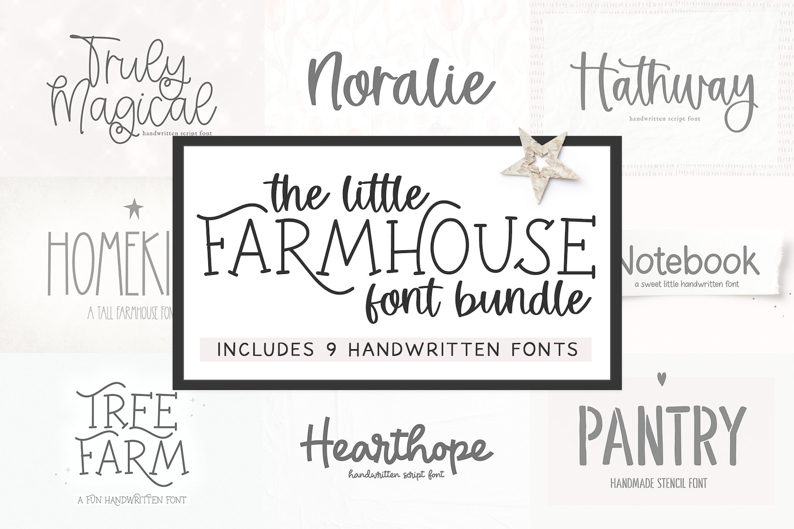 Little Farmhouse Font Bundle Cricut Fonts Farmhouse Fonts Etsy