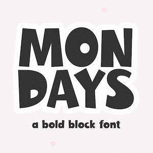 Fonte Mondays - Fonte Cute, Fontes Cricut, Fontes para Crafters, Fontes Procreate, Fontes para Cricut, Fonte Goodnotes, Fontes para Professores, Fonte Block