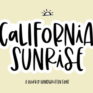 California Sunrise Font - Handwritten Font, Fonts for Cricut, Cricut Fonts, Bouncy Font, Cute Fonts, Procreate Fonts