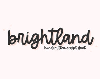 Brightland Font - Handwritten Script Font, Cricut Fonts, Procreate Font, Boho Font, Modern Font, Cursive Font, Fonts for Cricut