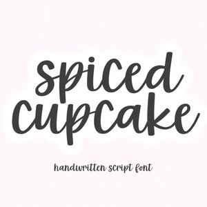 Spiced Cupcake Schrift - Handgeschriebene Schrift, Cricut Schriften, Procreate Schriften, Bauernhaus Schriften, Schriften für Cricut, Bouncy Schrift, Schreibschrift