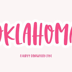 Oklahoma Font - Quirky Handwritten Font, Procreate Font, Smooth Font, Cricut Font, Fonts for Cricut, Cute Font, Silhouette Fonts