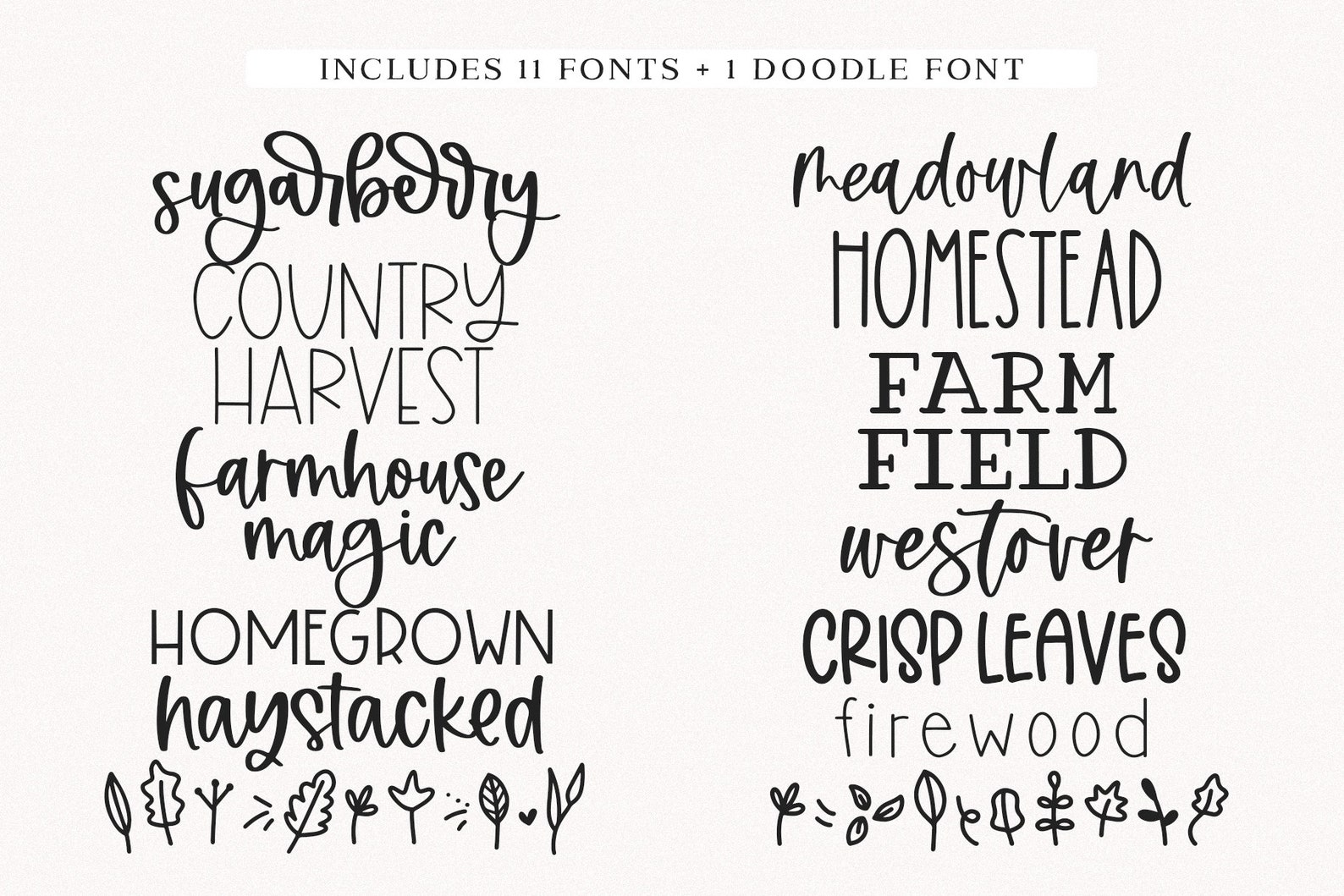 Farmhouse Font Bundle - Cricut Fonts, Farmhouse Fonts, Rustic Fonts ...