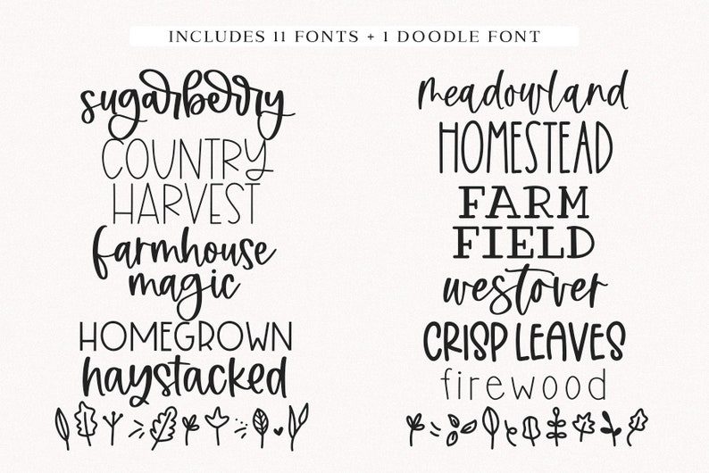 Farmhouse Font Bundle - Cricut Fonts, Farmhouse Fonts, Rustic Fonts ...