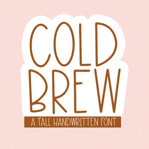 Fuente Cold Brew - Fuente delgada, Fuente Farmhouse, Fuente Cricut, Fuente alta, Fuente delgada, Fuentes manuscritas, Fuentes para Cricut