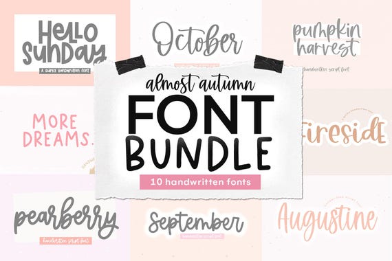 Fall Font Bundle - Cricut Fonts, Autumn Fonts, Cricut Font Bundle, Handwritten Fonts, Script Fonts, Cricut Fonts, Fall Fonts, Canva Fonts