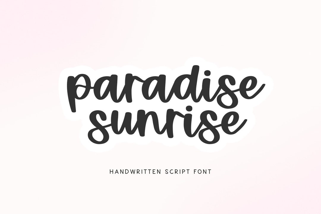 Paradise Sunrise Font Handwritten Script Font, Cricut Fonts, Procreate