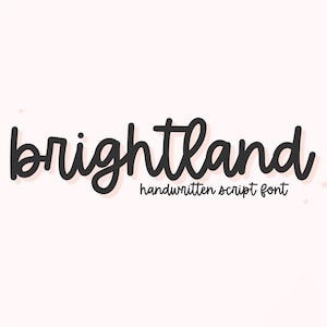 Fuente Brightland - Fuente de escritura manuscrita, Fuentes Cricut, Fuente Procreate, Fuente Boho, Fuente moderna, Fuente cursiva, Fuentes para Cricut
