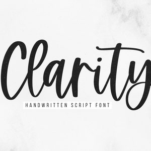 Fuente Clarity: fuente manuscrita, fuentes de estilo rústico, fuente Cricut, fuentes para Cricut, fuente para bodas, fuente Canva, fuente para profesores, fuentes bonitas