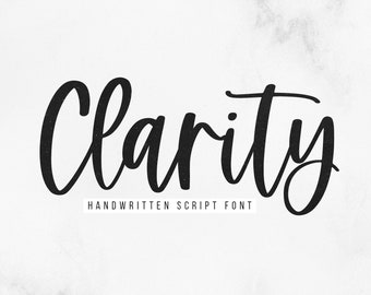 Clarity Font - Handwritten Script Font, Farmhouse Fonts, Cricut Font, Procreate Font, Fonts for Cricut, Wedding Font, Canva Font