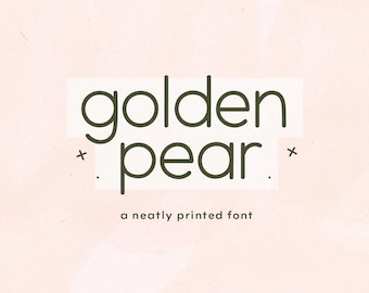 Golden Pear Font - Cute Print Font, Banner Fonts, Canva Font, Cricut Font, Teacher Fonts, Planners, Goodnotes Font, Laser Fonts, Handwriting