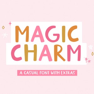 Magic Charm Font - Cute Handwritten Font, Cricut Fonts, Fonts for Crafters, Doodle Font, Procreate Fonts, Canva Font, Teacher Fonts